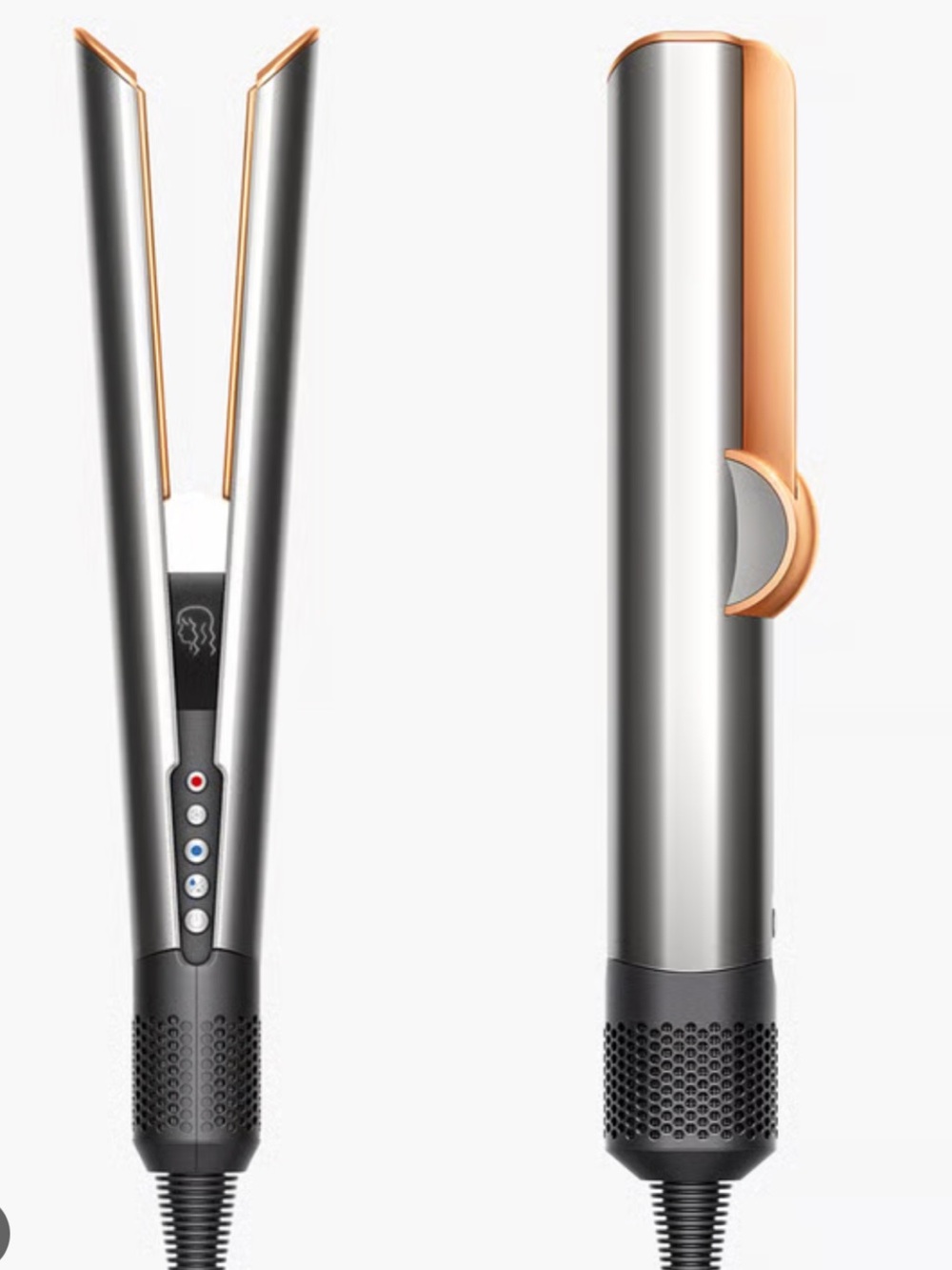 Dyson Airstrait in Silver and Rose Gold